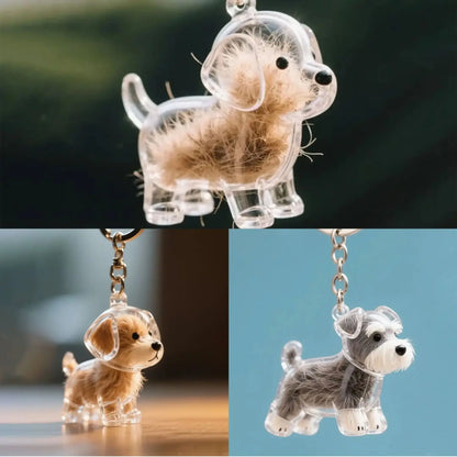 Animal Zinc Alloy 3D Pet Keychain Charm | DIY Dog Hair Storage Pendant | Bag & Keyring Accessory