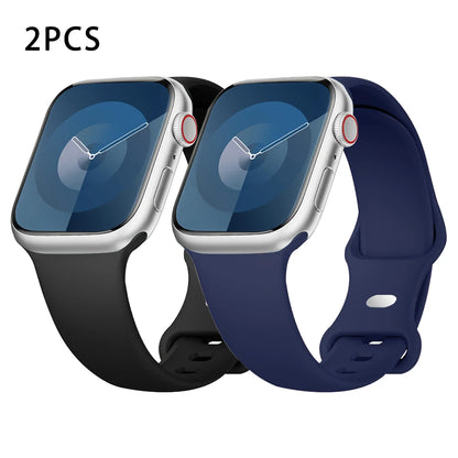 Silicone Strap For Apple Watch Bands 40mm 44mm 46mm 45mm 41mm 49mm 42 Correa Bracelet iWatch series ultra3 2 7 8 9 se 10 11 band