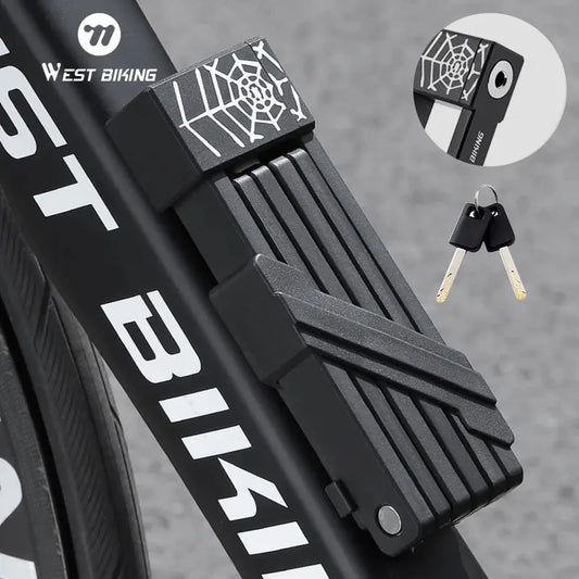WEST BIKING Bike Foldable Lock Anti-theft Electric E-Bike Chain Padlock Motorcycle Safety Portable Locks Bicycle Accessories