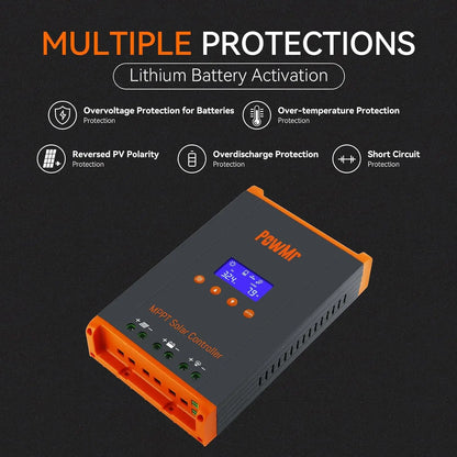 Local Stock MPPT 60A Solar Charge Controller 12V/24V/36V/48V Max Solar Panel PV 160V Parallel Max 12 Units Fit LifePO4 RV Home