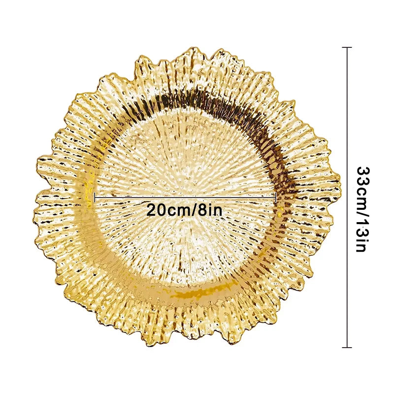 10/20/30/50Pcs 13 Inch Gold Charger Plates, Plastic Table Chargers for Dinner Plates, Wedding Party Elegant Decoration Place Mat