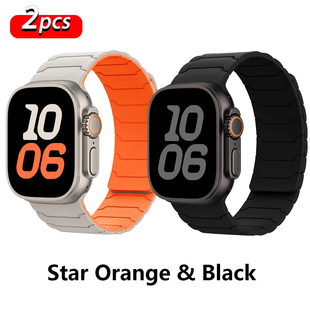 magnetic Strap For Apple Watch Band ultra 2 3 49mm 44mm 40mm 41mm 46mm 42mm 45mm 38 Silicone Bracelet IWatch Series 11 9 8 SE 10