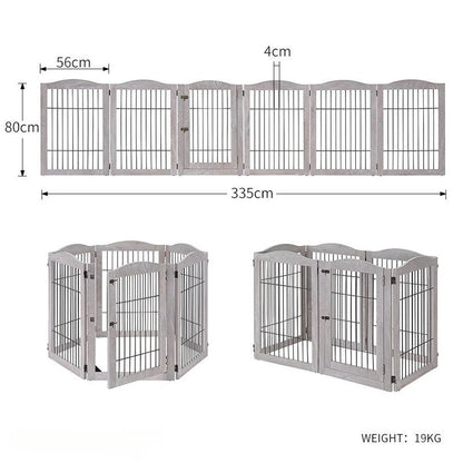 Wooden Pet Fence Dog Fence Freely Combinable Pet Isolation Door Indoor Foldable Dog Cage for Small and Medium Dogs Pet Supplies