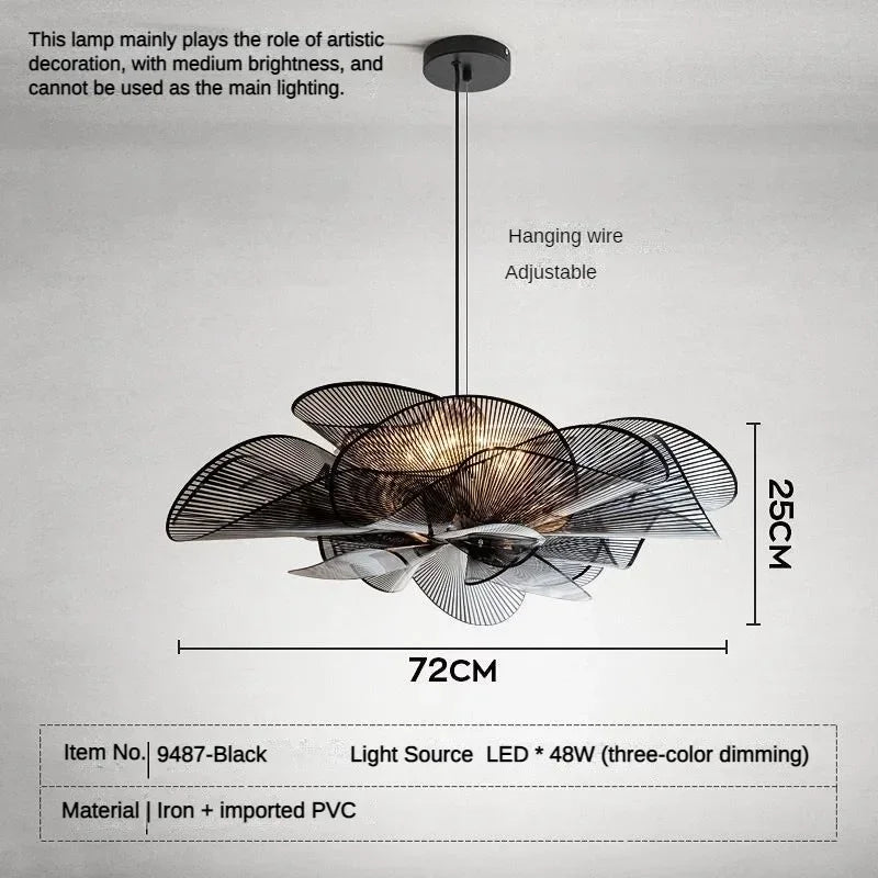 Nordic hallway ceiling chandelier Black/White PVC flower Pendant Lights living room Bedroom lights decoration modern led lights