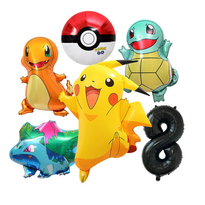 Pikachu Cartoon Balloon Garland Kit Lightning Foil Balloons Kids Birthday Party Supplies