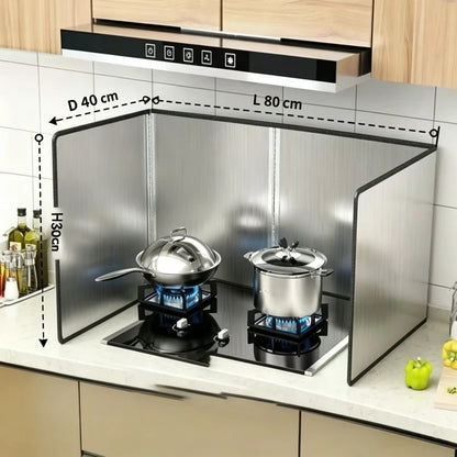 Kitchen Stove Splatter Guard Foldable Oil Splash Shield Grease Protector Heat Resistant Cooking Barrier for Gas Stove Cooktop