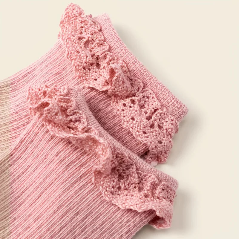 5 pairs of baby girl children lace socks spring and summer socks dispensing anti-slip floor socks