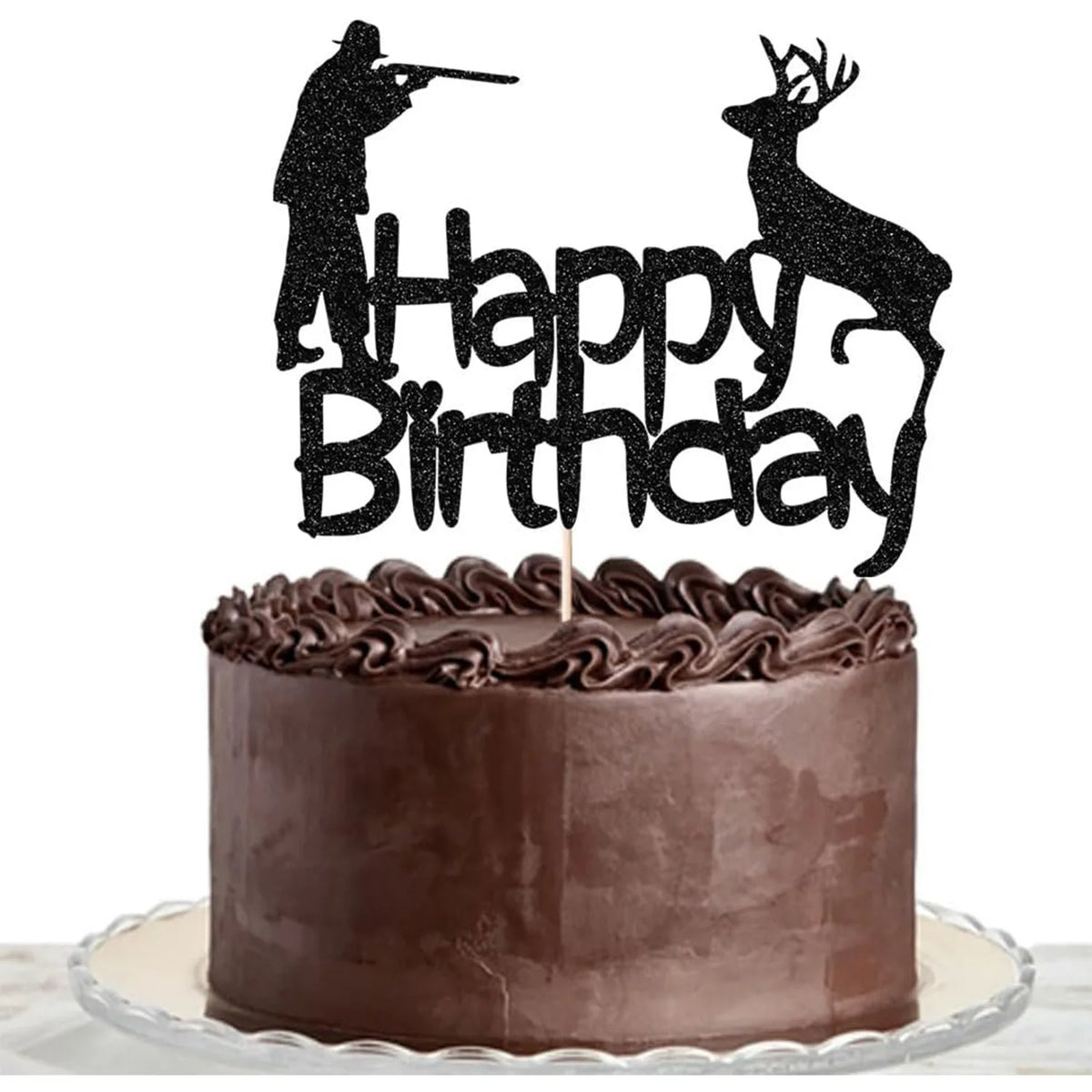 Hunting Happy Birthday Cake Topper Sports Them Party Wedding Anniversary Hunt Deer Cupcake Topper Decoration Baking Supplies Diy