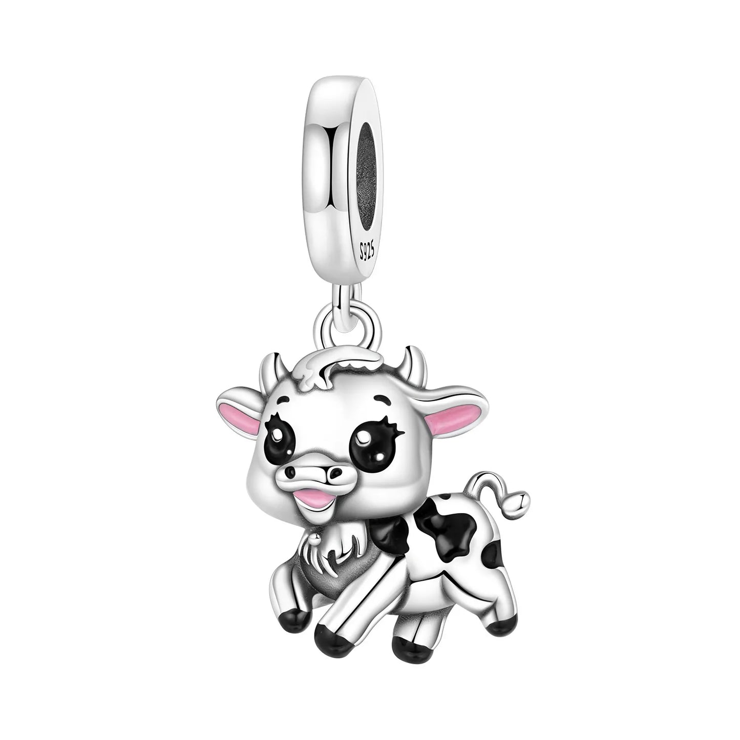 Hot Sale 925 Sterling Silver Dog Cat Cute Pet Animals Pendant Birthday Party Gift for Women Bangle Bracelet Necklace DIY Jewelry