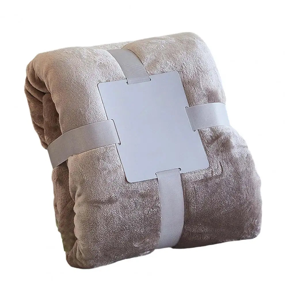 Durable Blanket Solid Color Flannel Throw Blanket Lightweight Plush Bed Cover Soft Fuzzy Sofa Blanket for Cozy Nap Sleeping