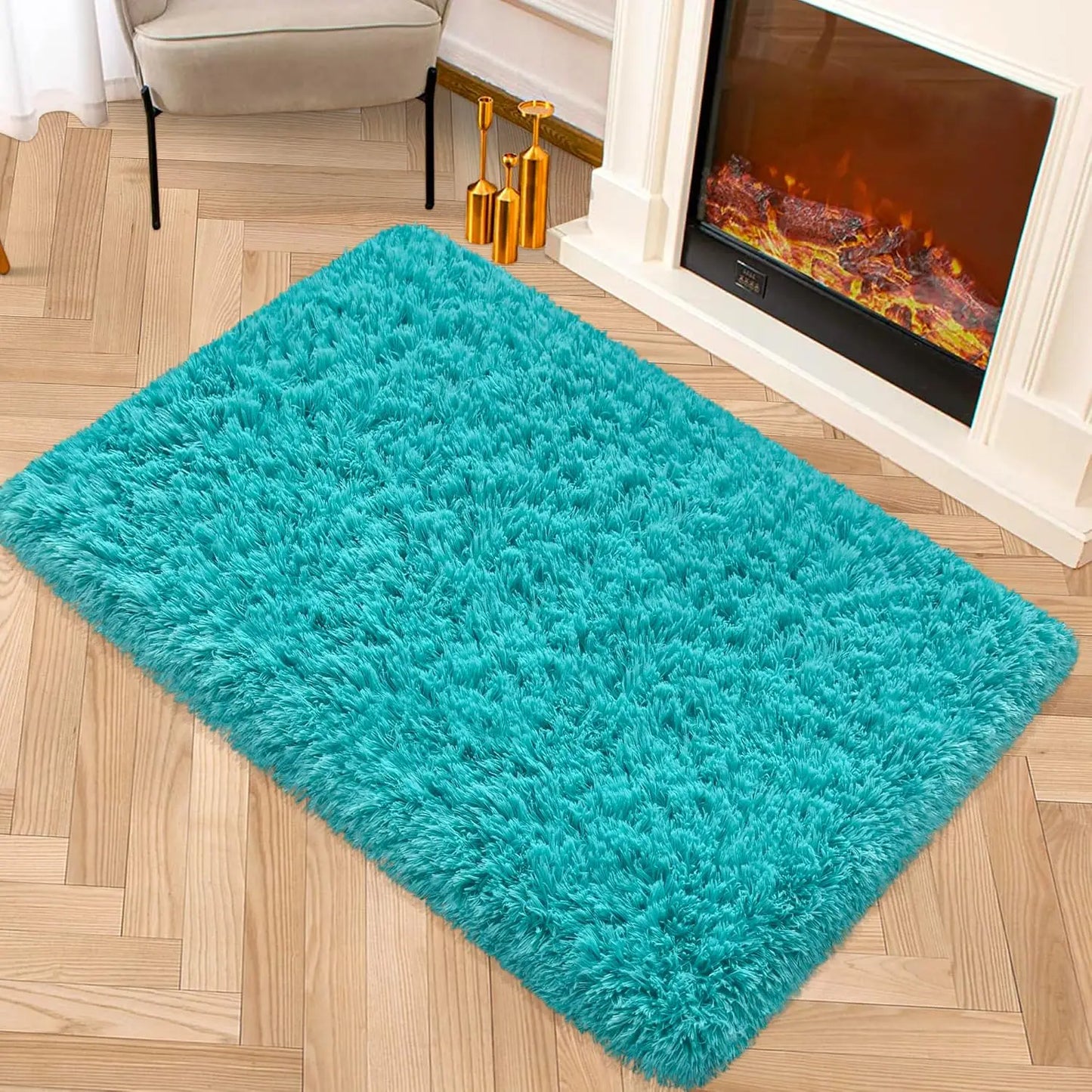 VIKAMA 50x80cm Red Wedding Carpet, Plush Bedroom Bedside Blanket, Proposal, Valentine's Day Party Decoration, Welcome Doormat