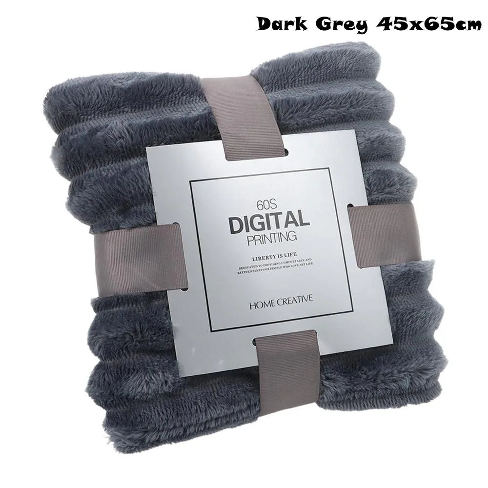 New Double Sided Warm Blanket Skin-Friendly Warm Conditioning Quilt Solid Color Breathable Striped Blankets