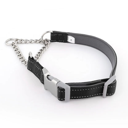 Dogs Collar Dog Choker Adjustable Dog Chain Reflective Nylon Fabric Pet Collars for Small Medium Large Dogs