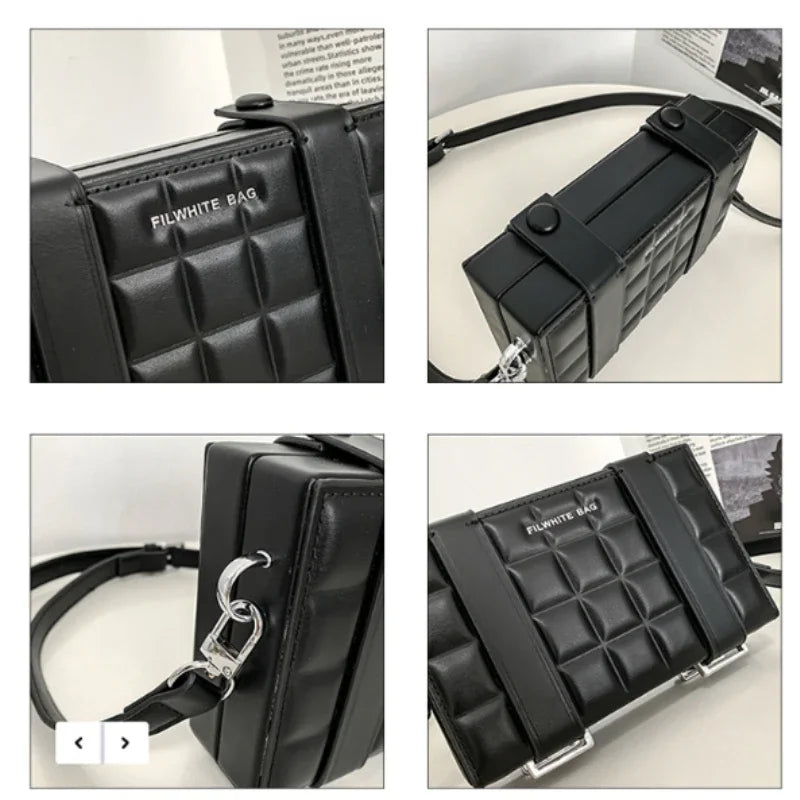 Trendy Brand Box Shape Bag for Man Woman 2026 New Small Square bag Pu Leather Shoulder Crossbody Bags Unisex Fashion Phone Purse
