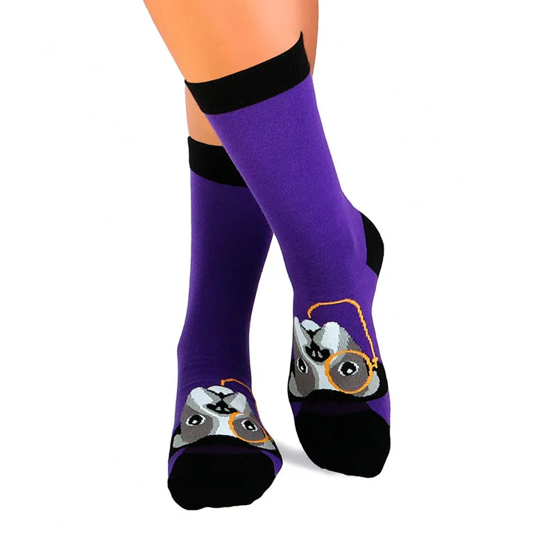 New Creative Cartoon Dog Ins Animal Trendy Socks Jacquard Cotton Socks Couple Mid length Fashion Skateboarding Socks