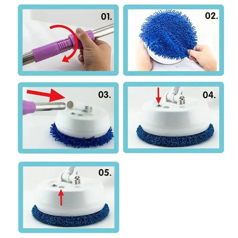 Wireless Electric Mop Cleaning Machine Dry and Wet Spin Floor Cleaning Tool Automatic 2 in 1 Window Dust Scrubber