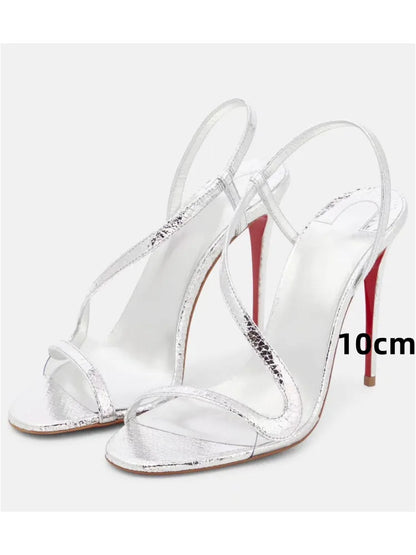 Ladies' Summer New Multi Color Serpentine Grass Stiletto Sandals Sexy Party Fashion Show 35-44 Large Women's Sandals