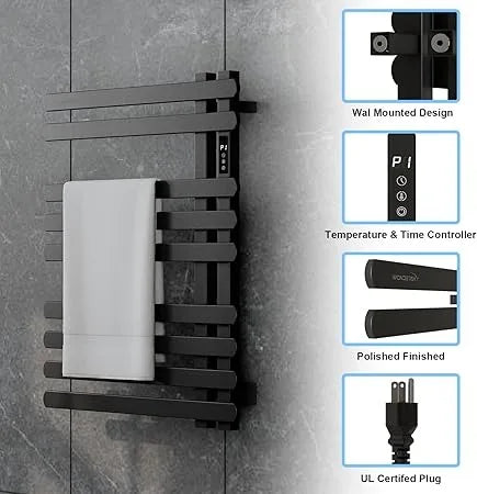 Improving Quality of Life Towel Warmers for Bathroom, Electric Heated Towel Rack, Wall Mounted Waterproof Towel Warmer Rack