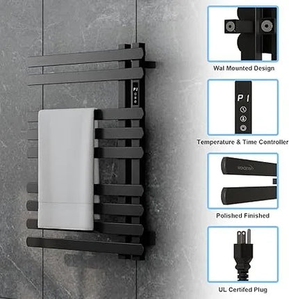 Improving Quality of Life Towel Warmers for Bathroom, Electric Heated Towel Rack, Wall Mounted Waterproof Towel Warmer Rack