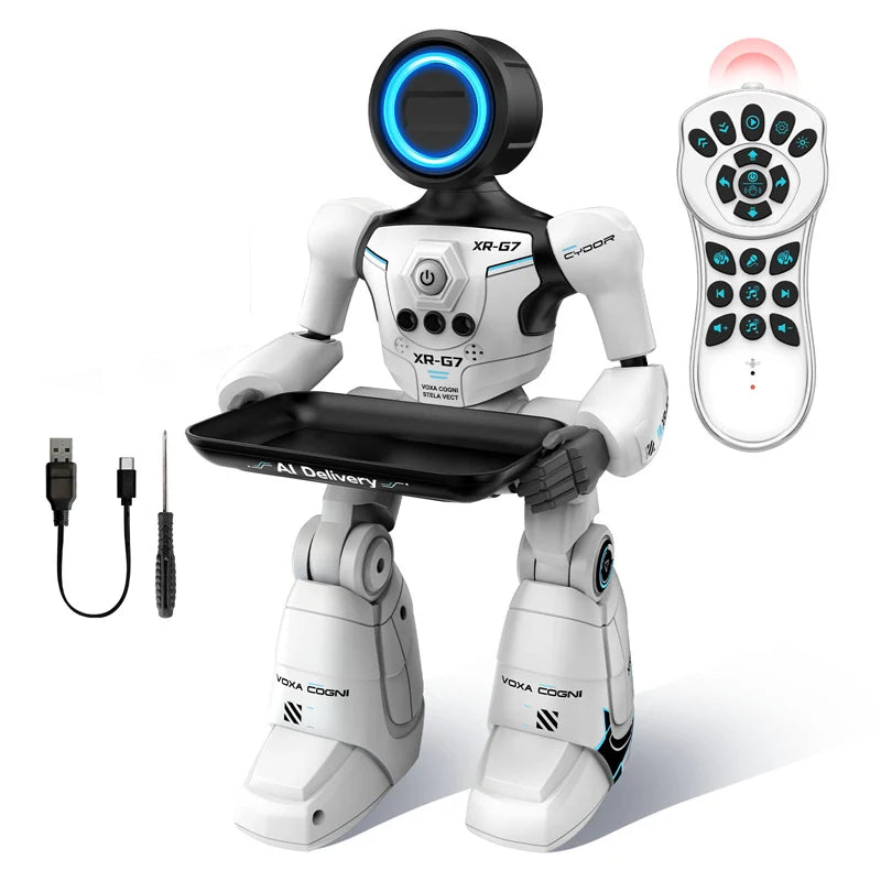Ai Intelligent Remote Control Robot Programmable Early Education Voice Control Interactive Companion Delivery Robot Toy Gifit