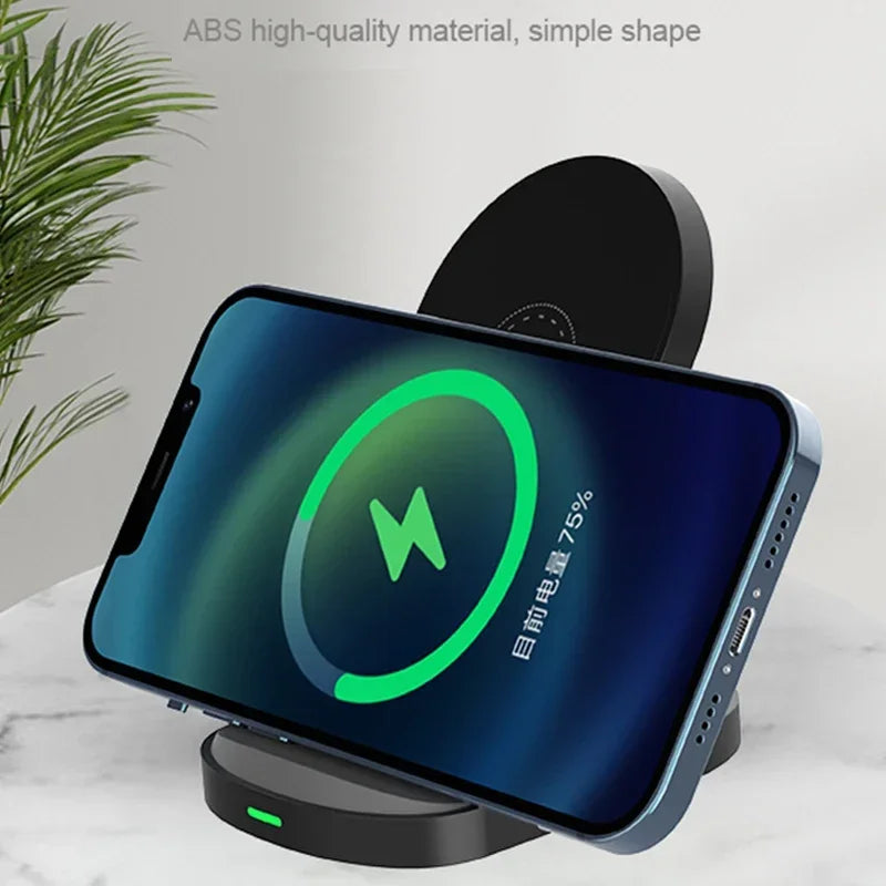 Wireless Desktop Charger Stand Fast Charging Phone Holder For iPhone 16 15 14 13 12 11 XR Xiaomi mi11 Huawei P40 Samsung S20 S10