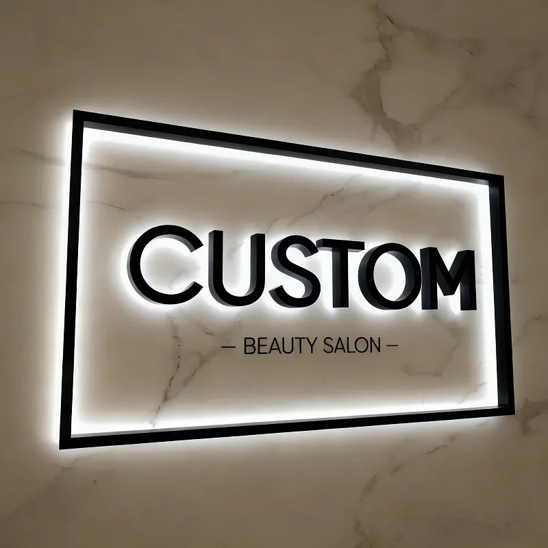 Custom 3D Business Logo Sign Large Personalized Illuminated LED Wall Signage Outdoor Backlit or Channel Letters for Storefront