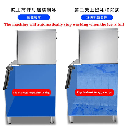 200-500 KG/24H Electric Ice Cube Making Machine Generator Production Stainless Steel Ice Makers for Restaurants Bars Commercial