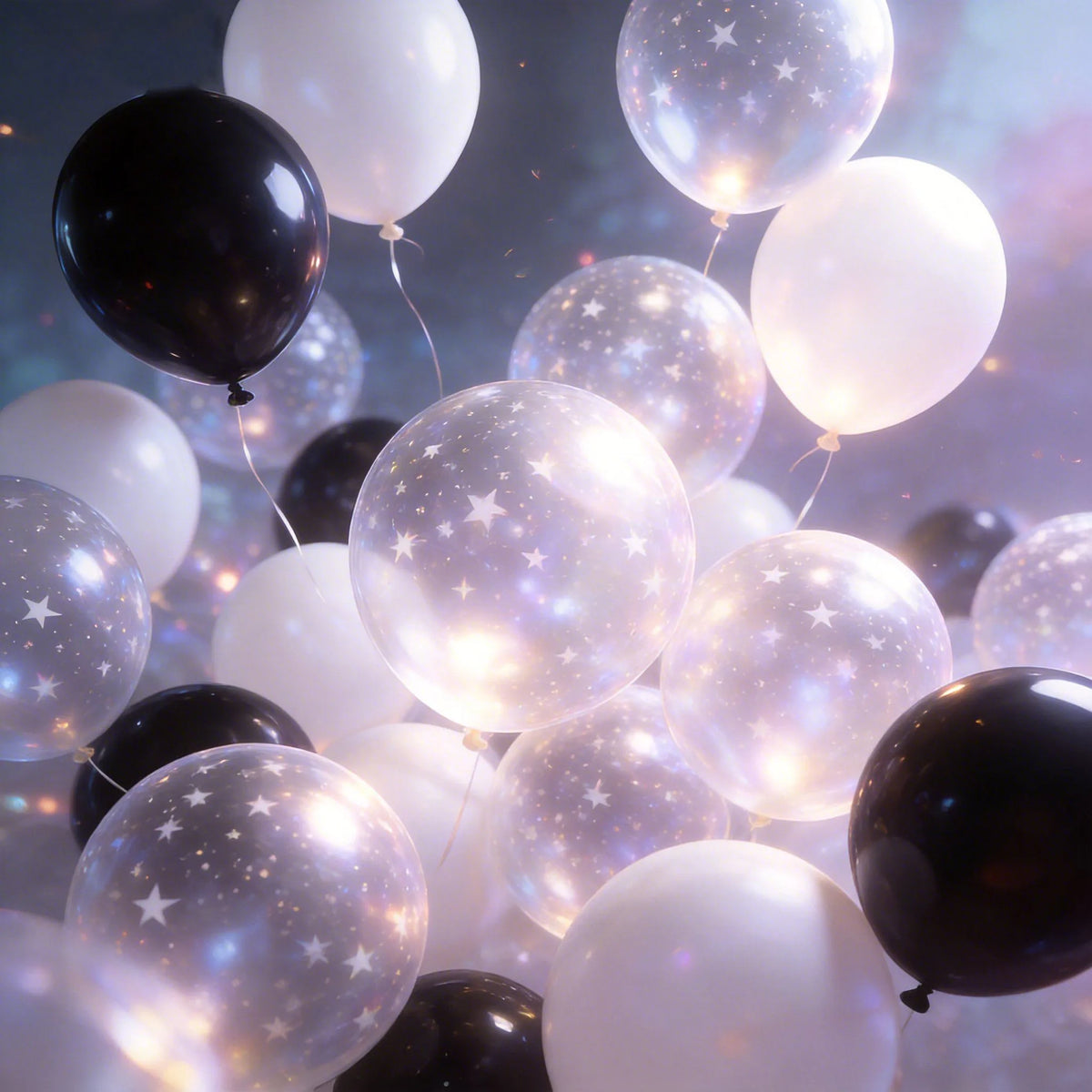 20-100pcs Black Gold Latex Balloons Transparent Starry Sky Helium Balloon Birthday Anniversary Wedding Party Decoration Supplies