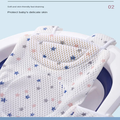 Cross-shaped Anti-slip Baby Bath Net Mat Newborn Adjustable Baby Bath Cushion Children Bathtub Shower Cradle Bed Seat Baby Bath