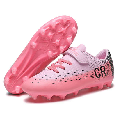 New Children Football Boots Outdoor Trainers Soccer Shoes for Kids Boys Girls Hook Loop Football Cleats Futsal Sneakers 28-39