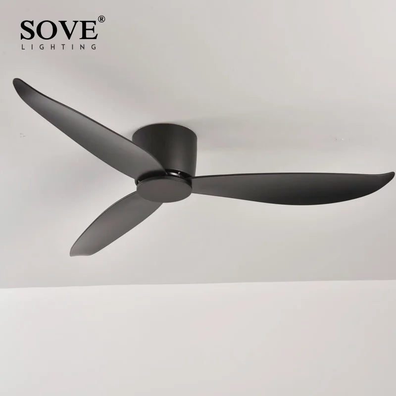 SOVE Low Floor Modern BLDC Ceiling Fan with Remote Control Household Use Ventilation Fan Motor Electric Fan Decorative Fans
