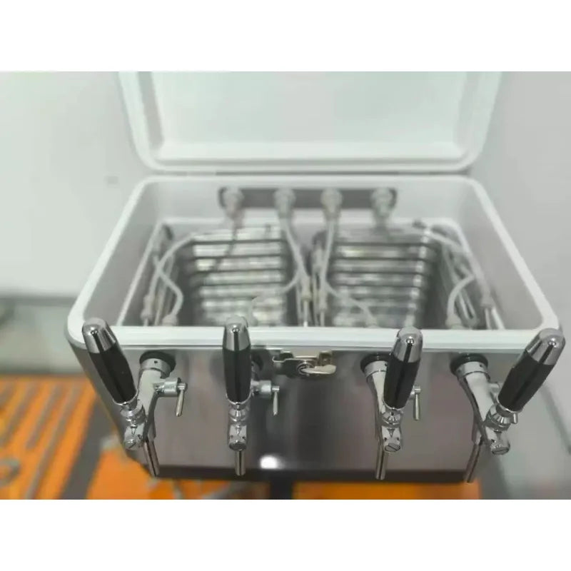 4Tap 50L Portable Jockey Box SS304 Beer Cooler Outdoor Draft Beer Dispenser Insulated Cooling Box Ice Cold 2Tap