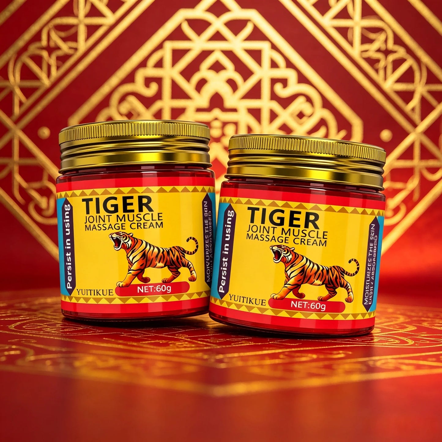 YUITIKUE 60g Tiger Massage Balm Easily Absorbed Moisturizing Care For Joint Muscle Knee Wrist Hand Foot Body Skin