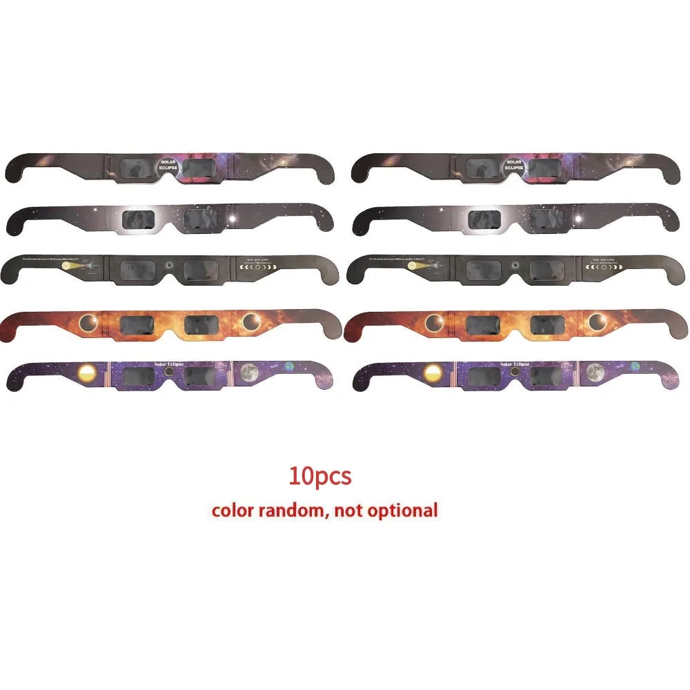 1-100pcs Paper Solar Eclipse Glasses Anti-uv Viewing Glasses Safe Shades Observation Solar Glasses Protect Eyes Random Color