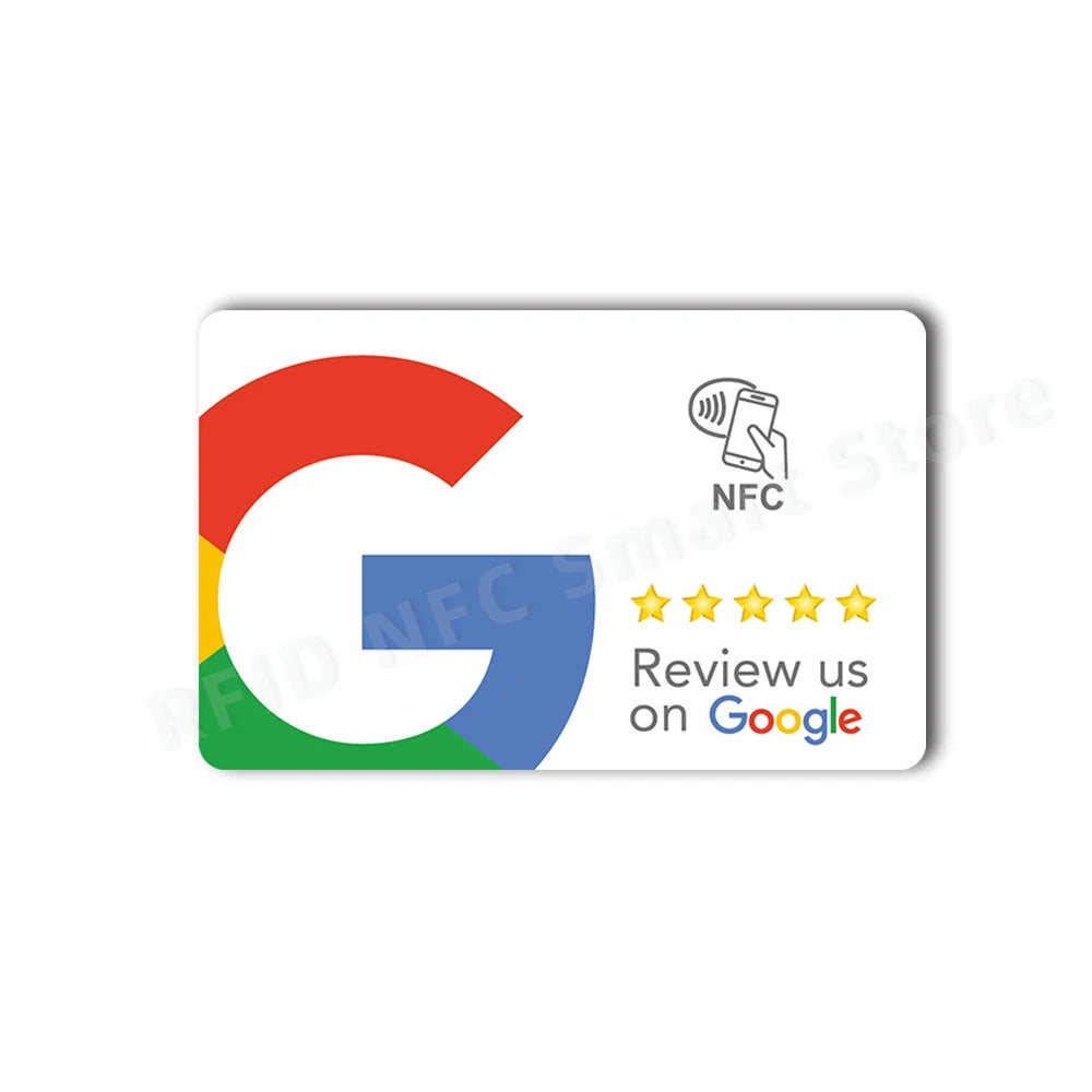 NFC Station table Tag 13.56Mhz programmable Compatible Google Review Card NFC Reviews display bending Card Acrylic Table Sticker