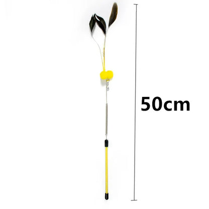 Cat Toy Spring Cat Toys Interactive Steel Wire Feather Toys for Cats Teaser Funny Feather Cats Toy Stick Plush Ball Pet Supplies