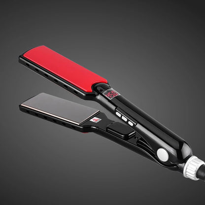 Hair Straightener Titanium 480F High Temperature Professional Wide Plates Irons PTC Treatment Hair Flat Iron and Brush