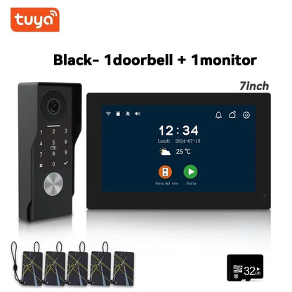 Anjielo 2-Wire TUYA Smart Video Intercom Doorbell Wired 1080P Waterproof Camera WIFI 7/10inch IPS Touch Screen Support IP CCTV