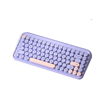 B.O.W K500D  Wireless Bluetooth keyboard with light sound, retro style, ultra-thin and portable for office use