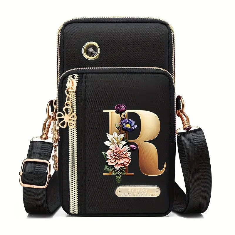Huaben Letter Z Printed Fashion Casual Messenger Bag Change New Nylon Cloth New Mobile Phone Bag Women's Bag