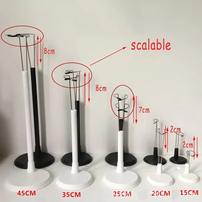 Doll Bracket White Black 15/20/25/35/45CM Adjustable Metal Stand Holder Toy Store Display Support Accessories Toy Store Display