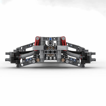 MOC 4WD Four-wheel Drive Independent Suspension Differential Chassis Steering Axle Building Blocks Tech Car Parts Toys Kids Gift
