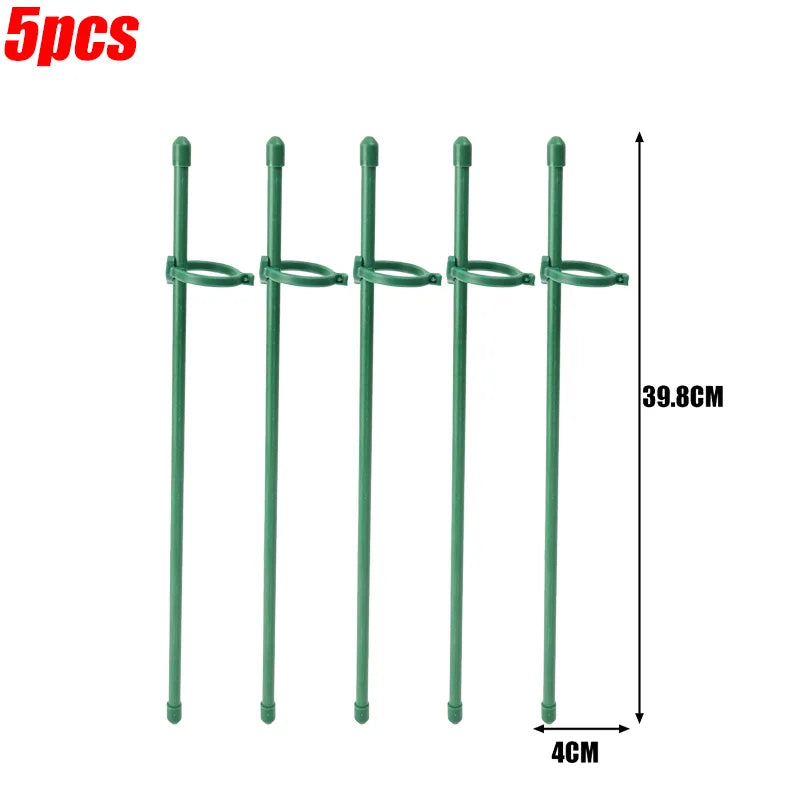 Adjustable Plant Support Rod Garden Stakes Shrub Flower Stick Tomatoes Vine Orchid Stand Potted Plants Holder Pole with Clip