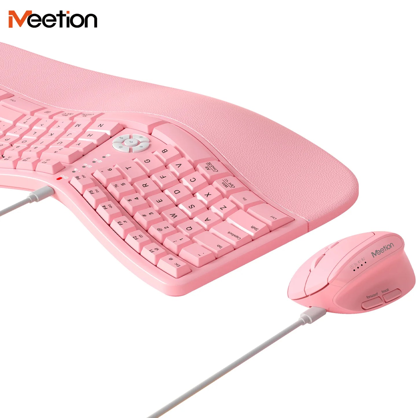 Premium 2.4G/Bluetooth Dual-Mode Rechargeable Ergonomic Keyboard And Mouse Combo Wrist Rest Multimedia Keyboard Mouse Set For PC