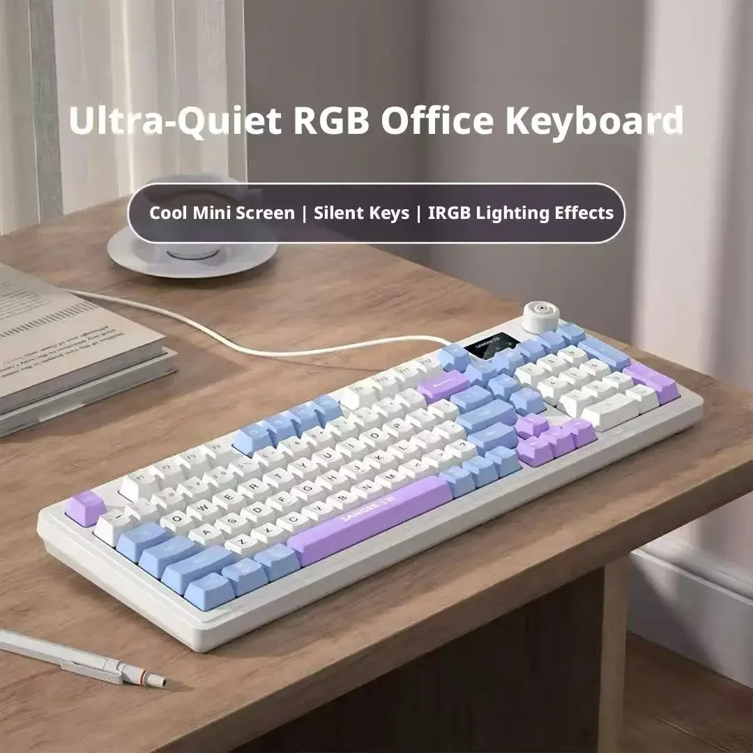 Wired Mechanical Feel Keyboard Mouse Set RGB Glow Low Noise Ultra Thin Gaming Combo Fashion High Value Computer Office Kit