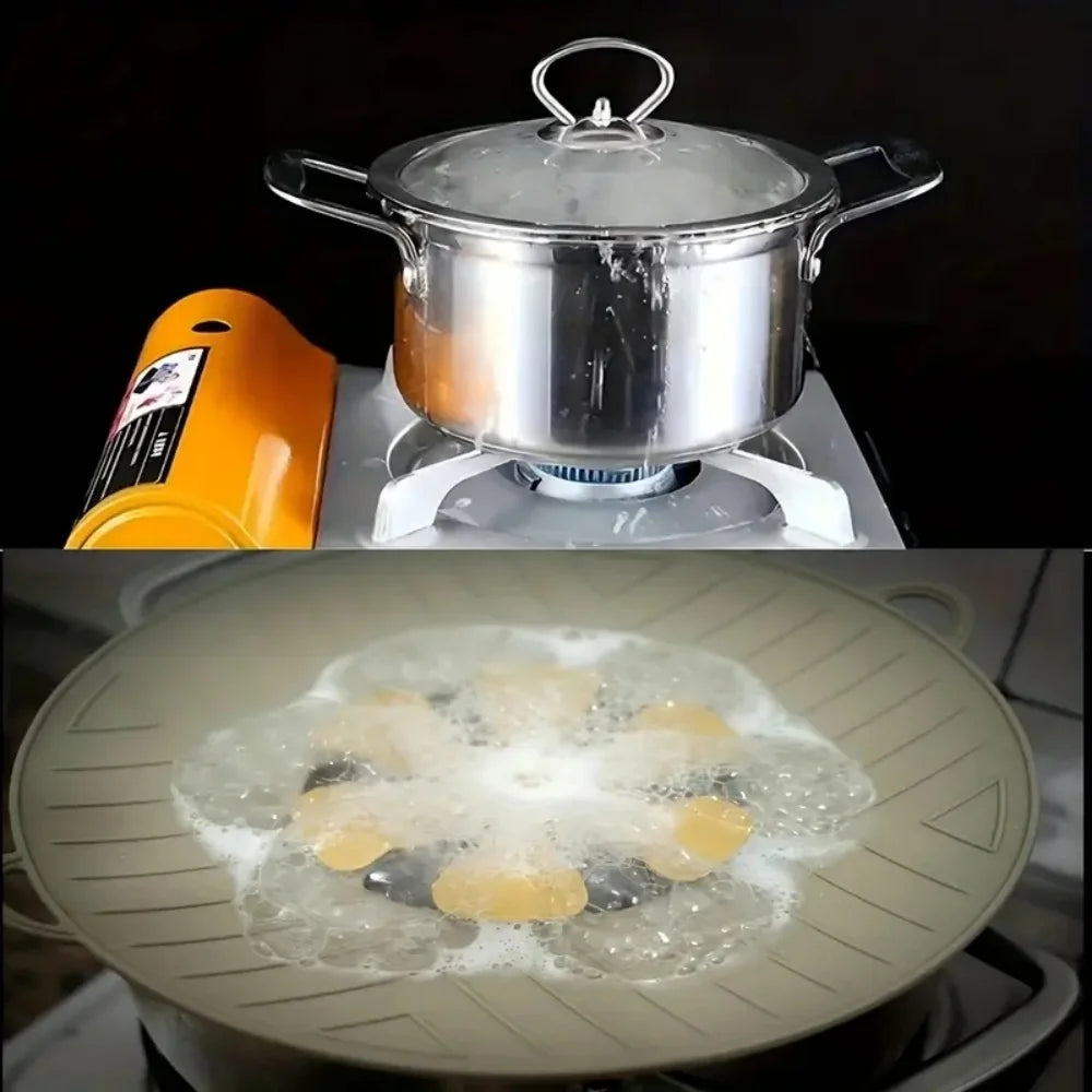 Boiling Protection Cover - High Temperature Resistant Silicone, Microwave Splash Cover, Vent Design, Detachable, Easy to Clean