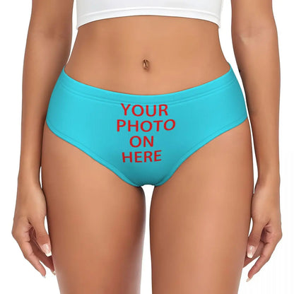 Custom DIY Logo Briefs Underwear Women's Stretch Comfortable Shorts Panties Customized Photo Print Brief Panties
