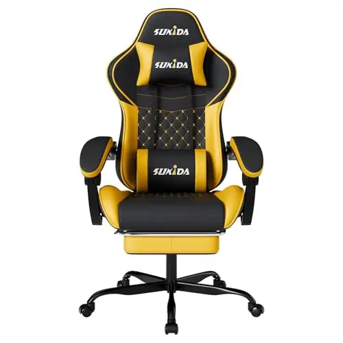 Ergonomic Video Gamer Chairs Gaming Computer Chairs Gamer Chairs for Adults Massage Lumbar Support Swivel Height