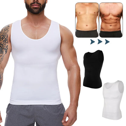 Men Body Shaper Slimming Compression Vest Undershirt Sexy Waist Trainer Tank Top Belly Control Workout Weight Loss Shapewear