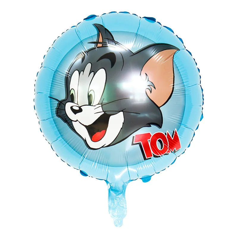 Cartoon T-Tom And J-Jerry Party Decorations Banner Latex Foil Balloons Cake Topper Birthday Movie Show Party Supplies Set Favor
